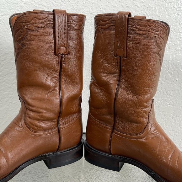 Lucchese 2000 Roper Western Boot in Peanut Brittle(medium brown) Men's 9.5 D - Picture 10 of 16